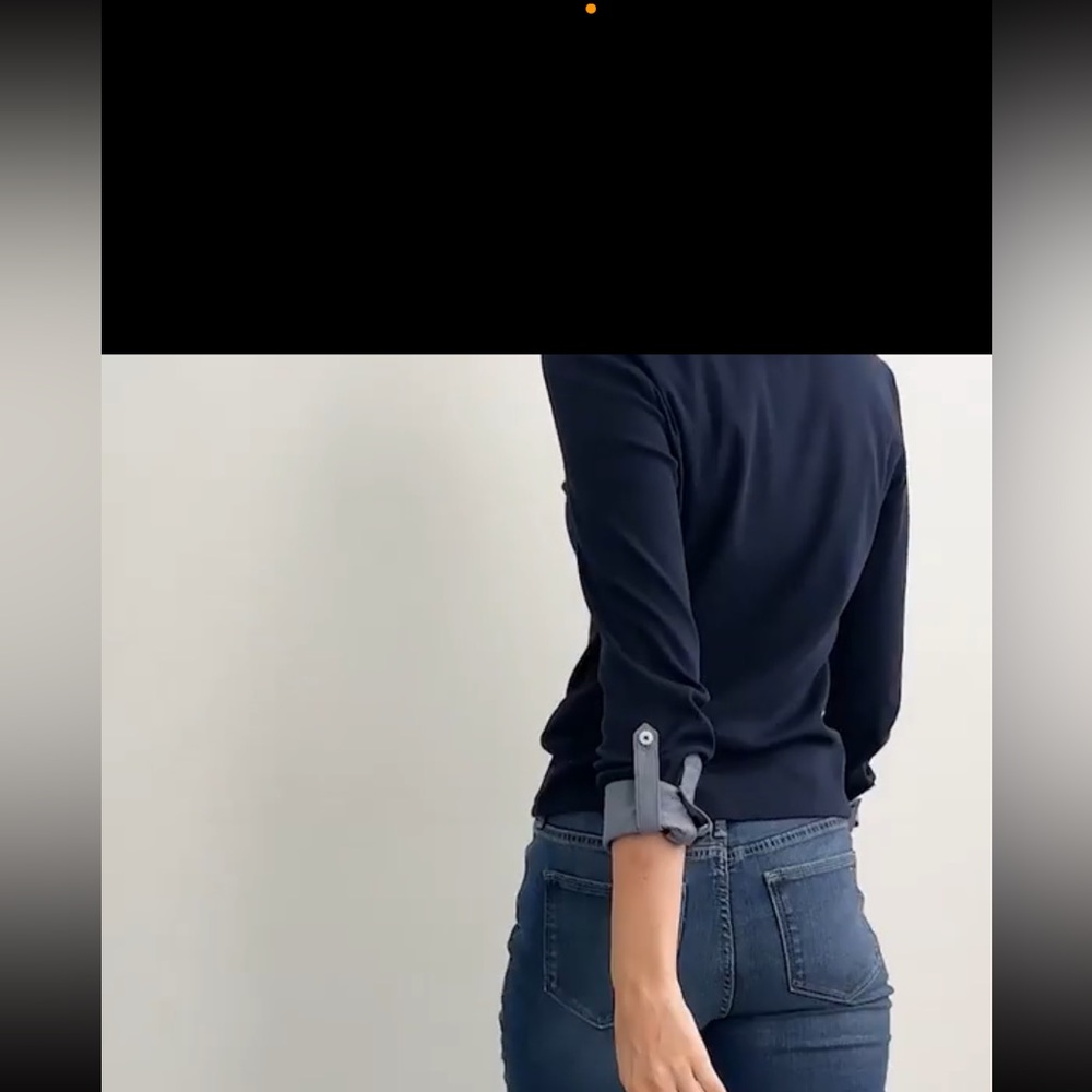 Tommy Hilfiger mixed media, roll-tab top - Picture 5 of 13